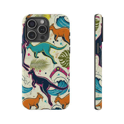 Tough Cases — Colorful Surfing Kangaroo Phone Case