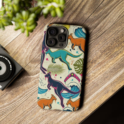 Tough Cases — Colorful Surfing Kangaroo Phone Case