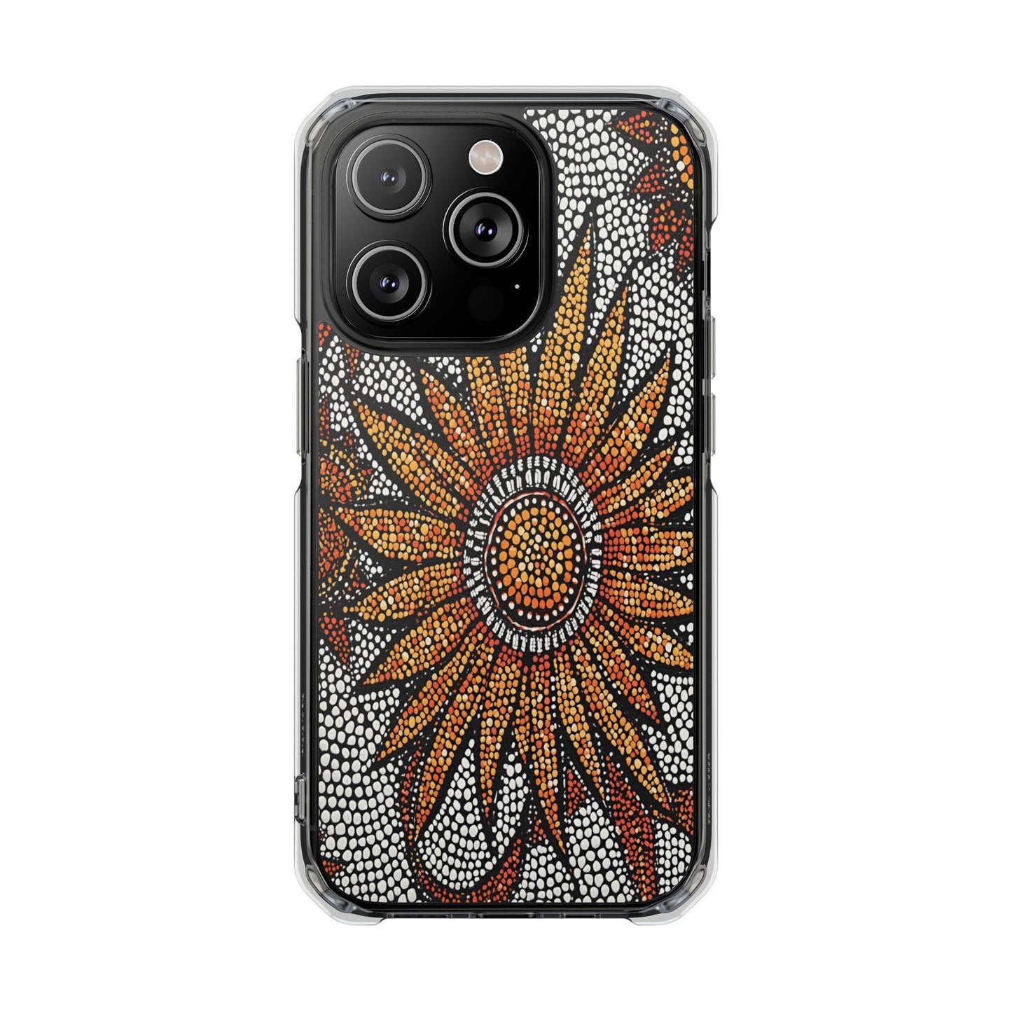 Clear Impact Phone Case — Mosaic Sunflower Magnetic Protective Case