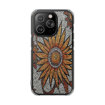 Clear Impact Phone Case — Mosaic Sunflower Magnetic Protective Case