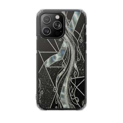 Clear Magnetic Impact Phone Case — Iridescent Geometric Design