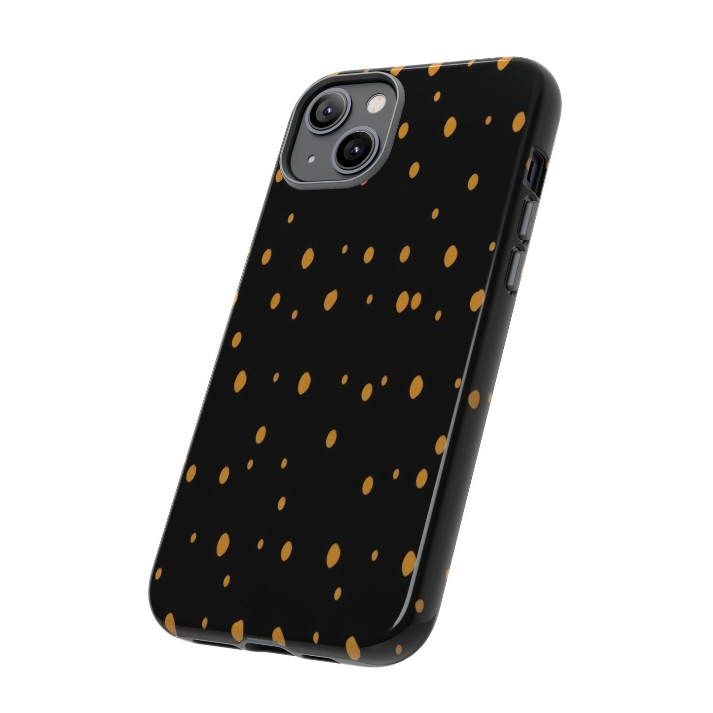 Black & Gold Dot Tough Phone Case — Protective Sparkle Pattern