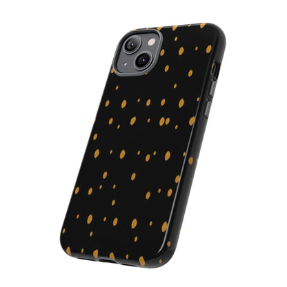 Black & Gold Dot Tough Phone Case — Protective Sparkle Pattern