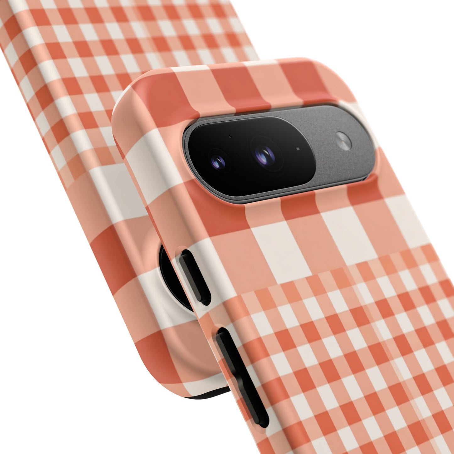 Buffalo Check Tough Phone Case — Orange Gingham Protective Cover
