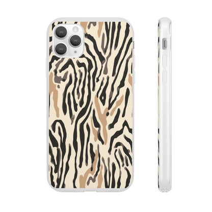 Zebra Stripe Phone Case – Neutral Animal Print Flexi Case