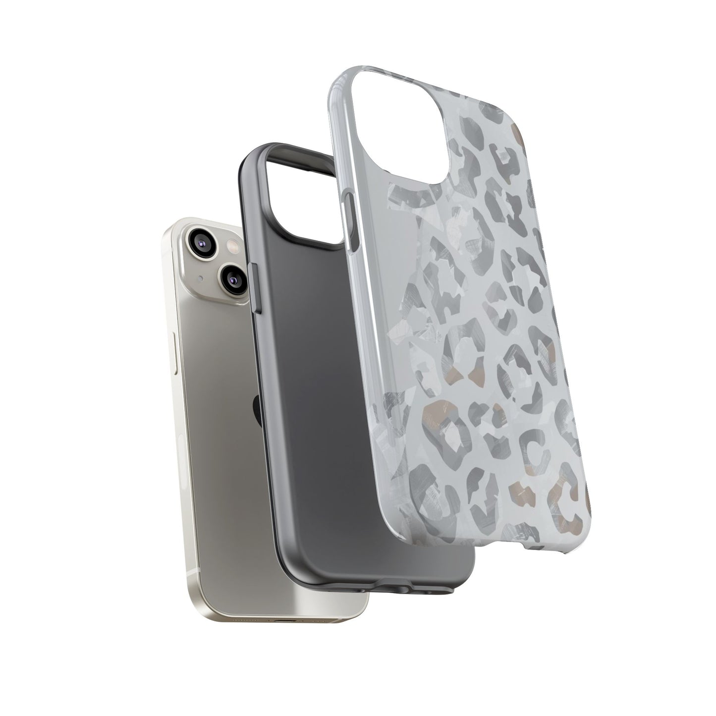Silver Leopard Tough Phone Case