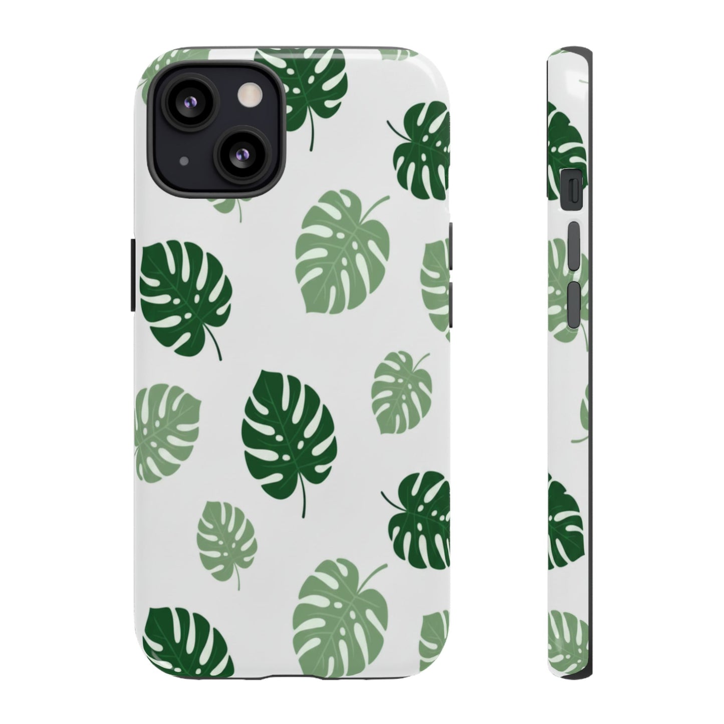 Monstera Leaf Phone Case — Tropical Green Pattern Tough Case
