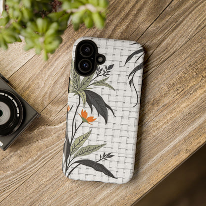 Floral Woven Tough Phone Case — Protective Botanical iPhone Cover