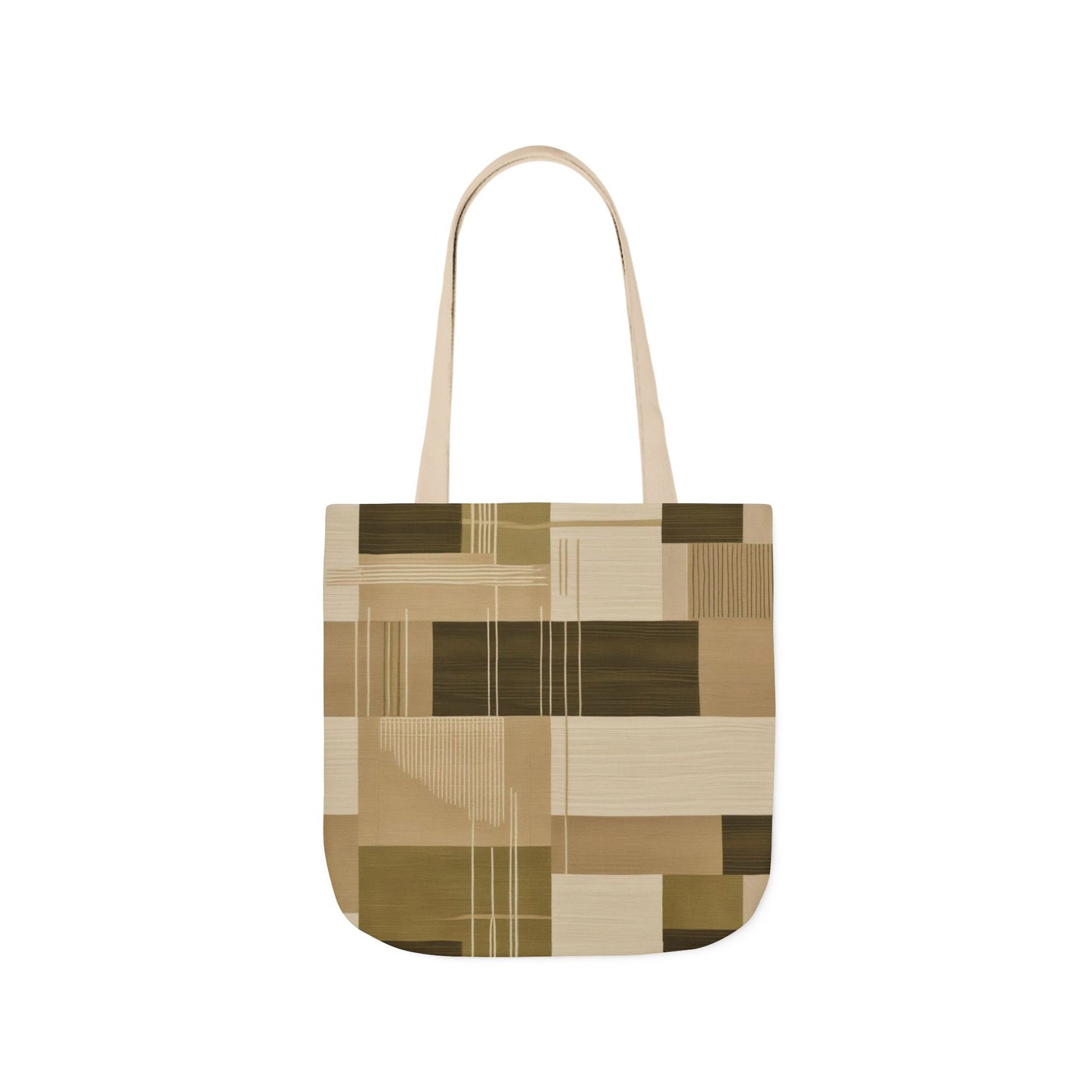 Color-bloc Abstract Canvas Tote Bag - Women's Reusable Shopping Tote