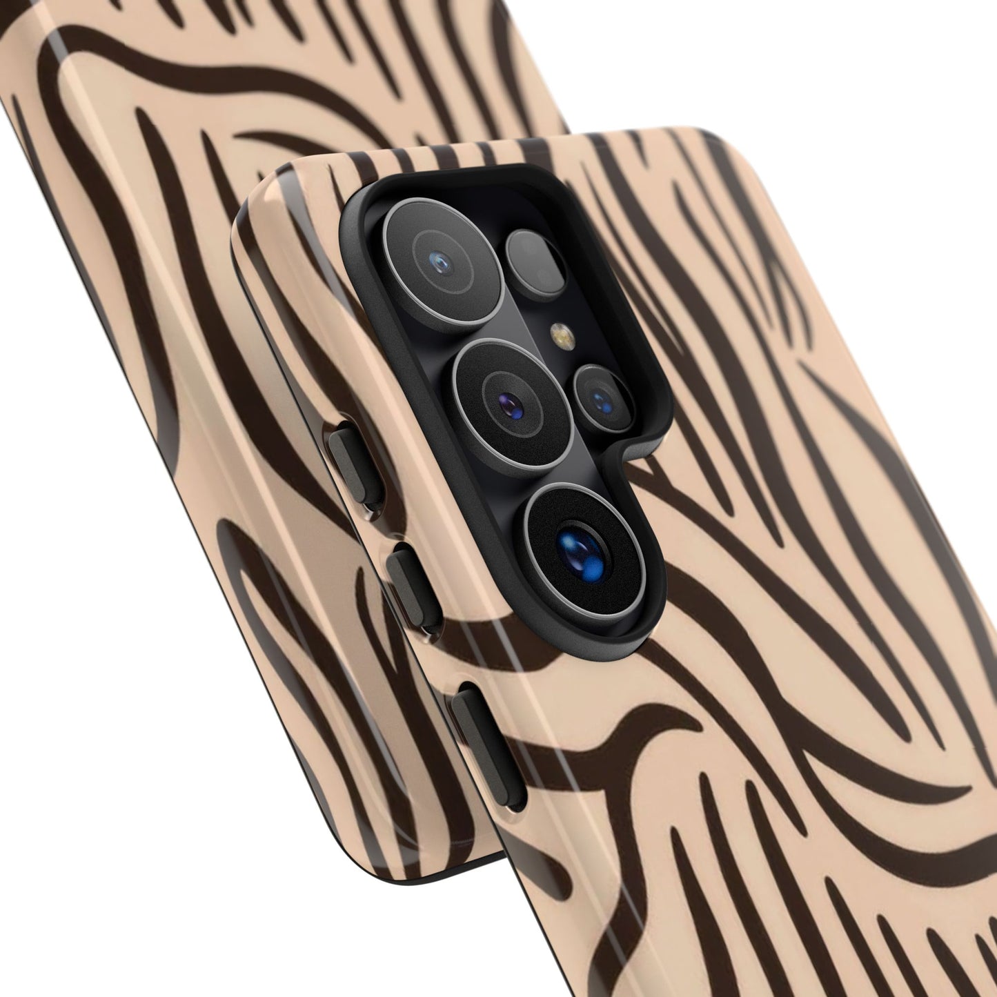 Zebra Stripe Tough Phone Case – Neutral Animal Print Protective Cover