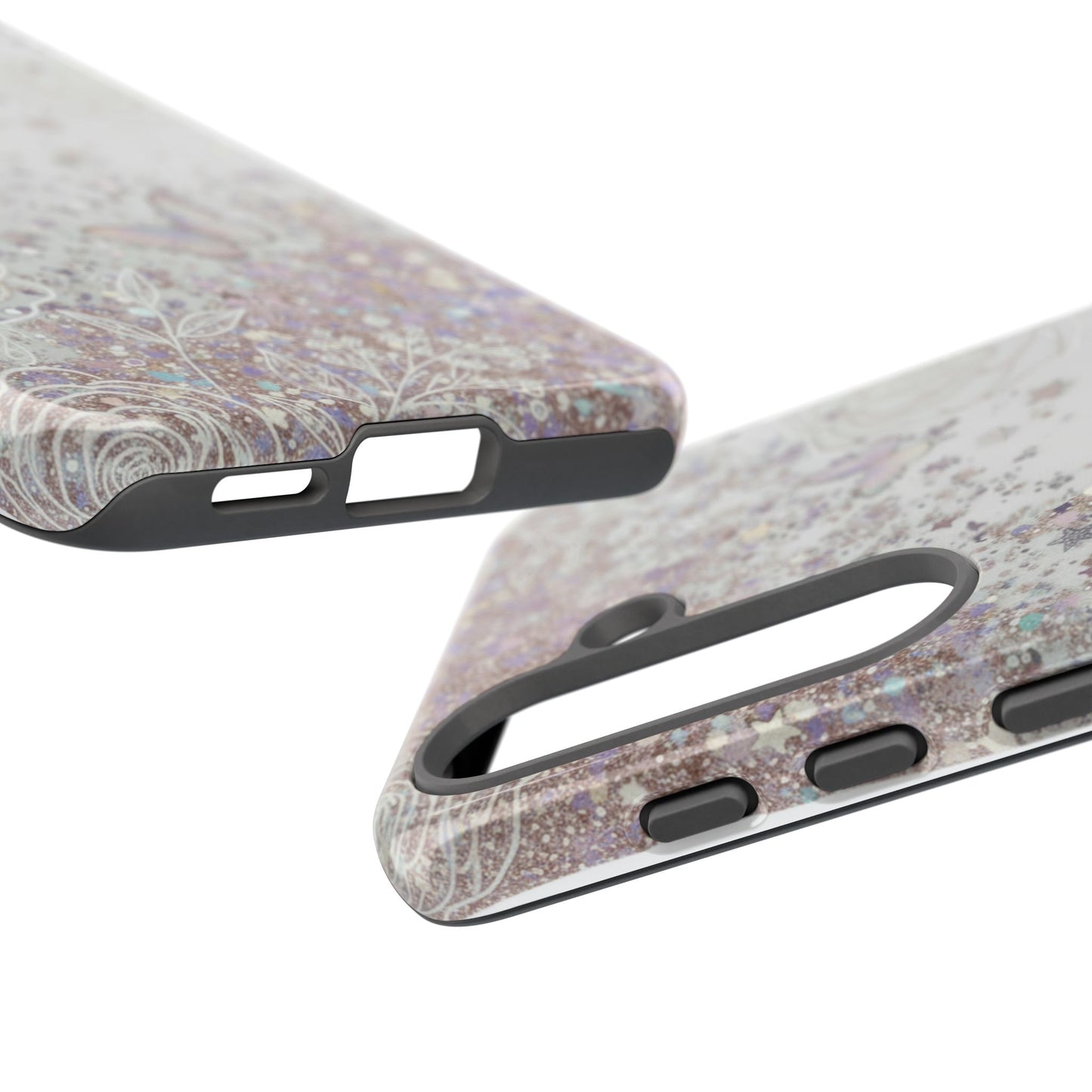 Butterfly Glitter Tough Phone Case — Floral Sparkle Protective Case