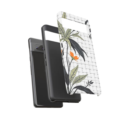 Floral Woven Tough Phone Case — Protective Botanical iPhone Cover