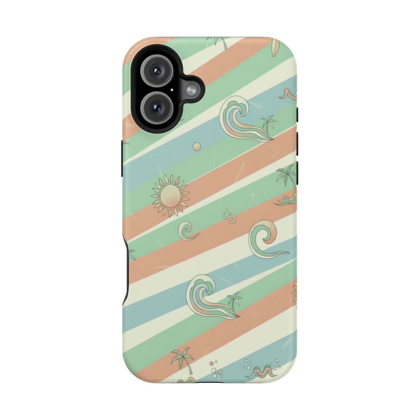Magnetic Impact-Resistant Phone Case — Retro Surf Stripes