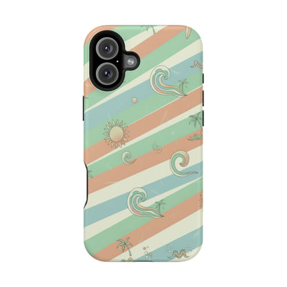 Magnetic Impact-Resistant Phone Case — Retro Surf Stripes