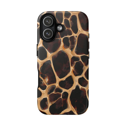 Phone Case — Brown Leather Dot Texture Rugged Protective Cover
