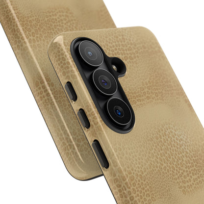 Tan Distressed Leather Texture Phone Case — Rugged Protective iPhone Cover