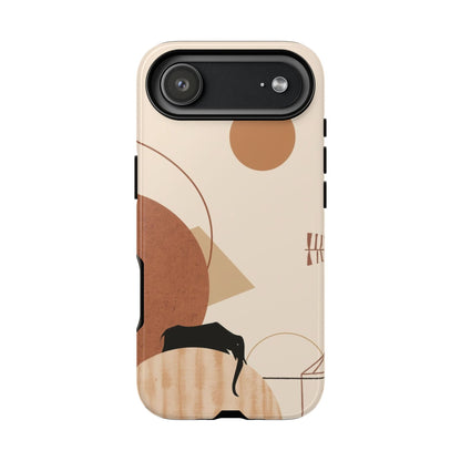 Abstract Earth Tones Phone Case — Minimal Geometric Design
