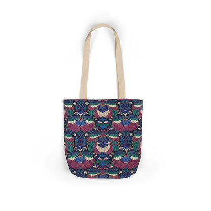 Floral Kaleidoscope Canvas Tote Bag — Colorful Patterned Market Tote