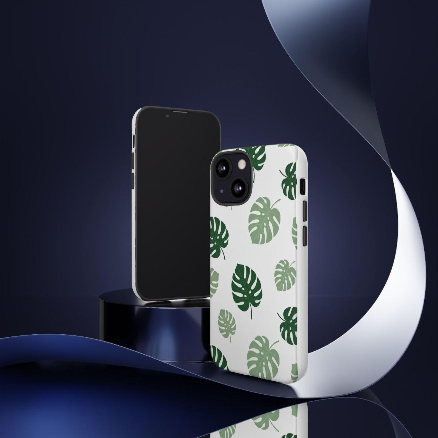 Monstera Leaf Tough Phone Case – Tropical Green Palm Pattern Protective Cover