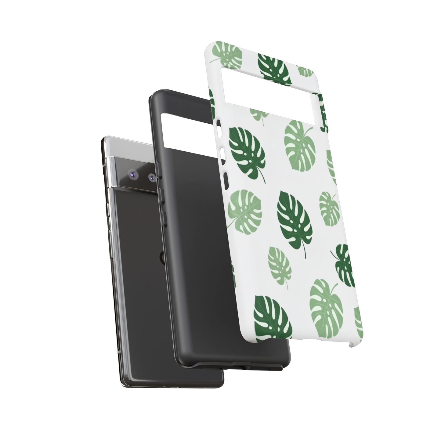 Monstera Leaf Phone Case — Tropical Green Pattern Tough Case