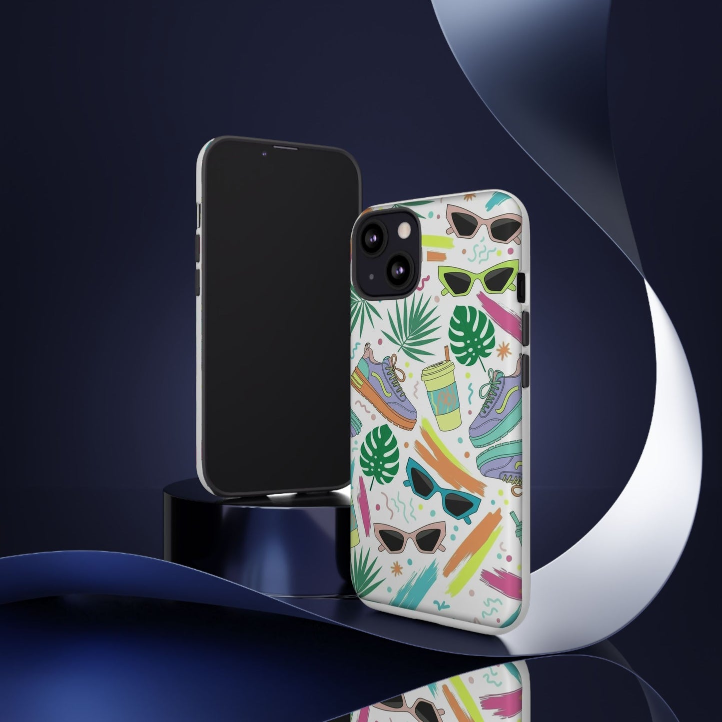 Tough Cases — Colorful Retro Sneakers & Sunglasses Phone Case