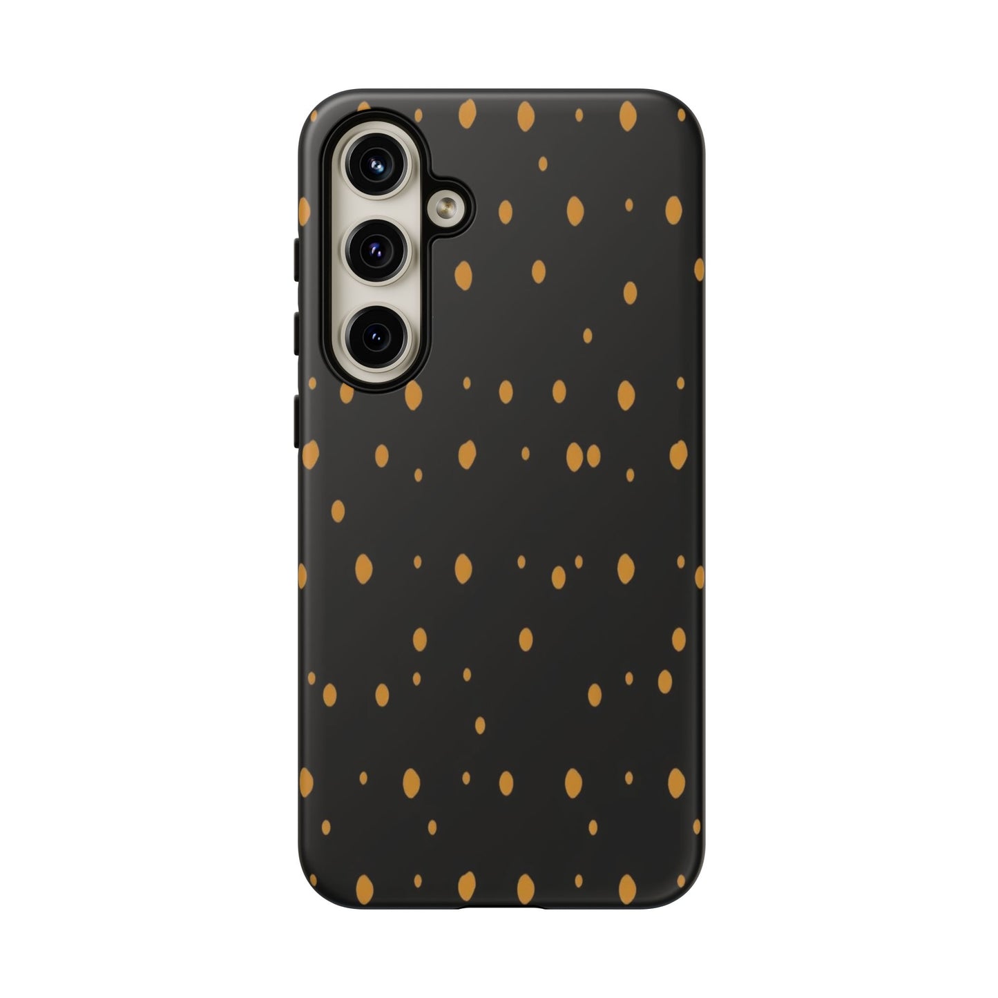 Black & Gold Dot Tough Phone Case — Protective Sparkle Pattern