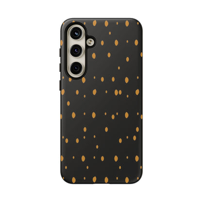 Black & Gold Dot Tough Phone Case — Protective Sparkle Pattern