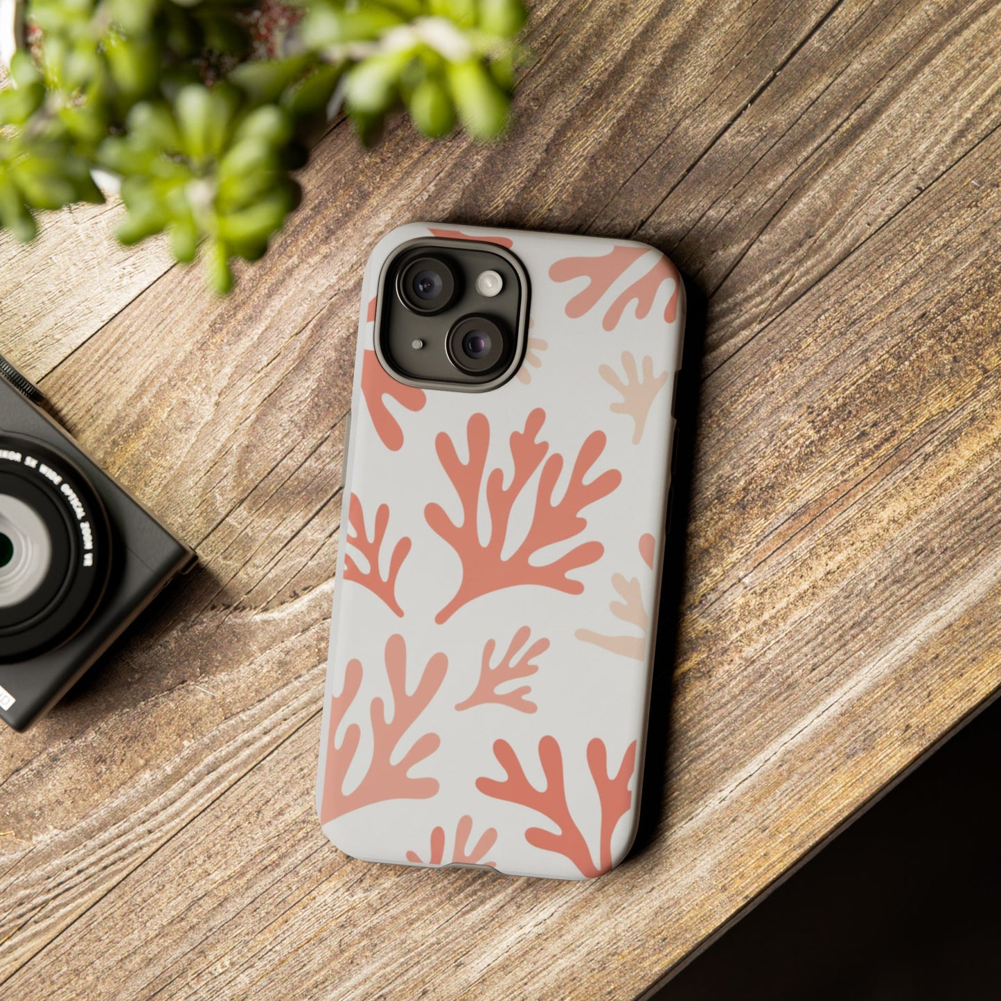 Coral Reef Pattern Tough Phone Case — Pink Beachy Protective Cover