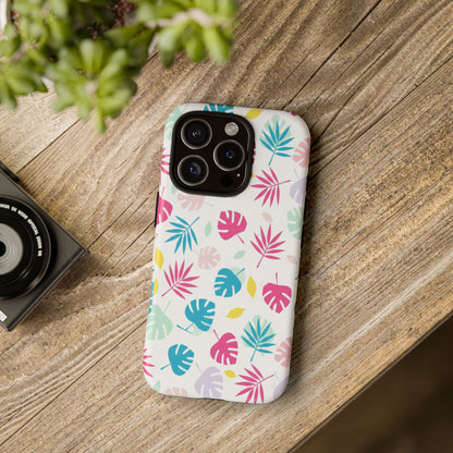 Tropical Leaf Phone Case — Colorful Pastel Monstera & Palm iPhone Case