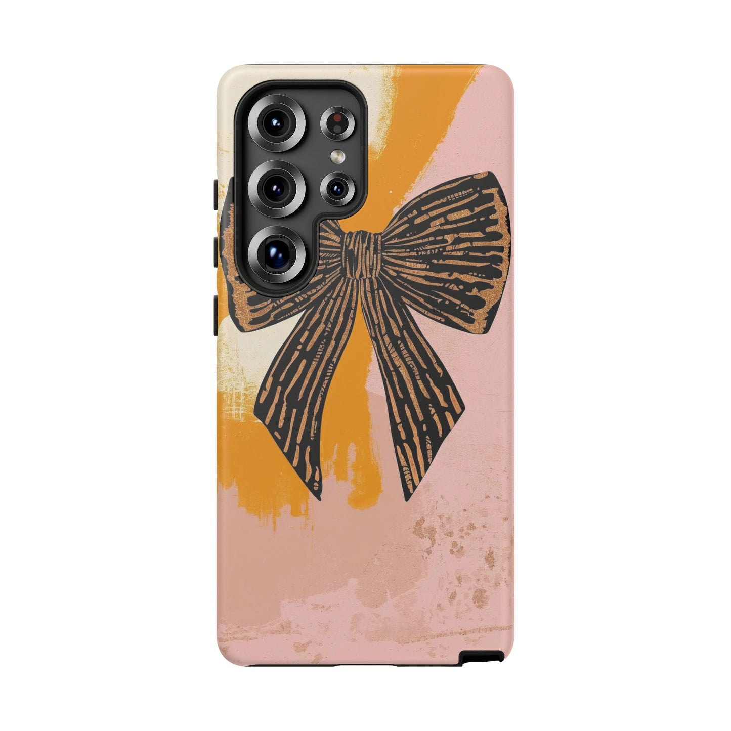 Bow Brushstroke Tough Phone Case — Pink & Mustard