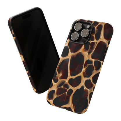 Phone Case — Brown Leather Dot Texture Rugged Protective Cover