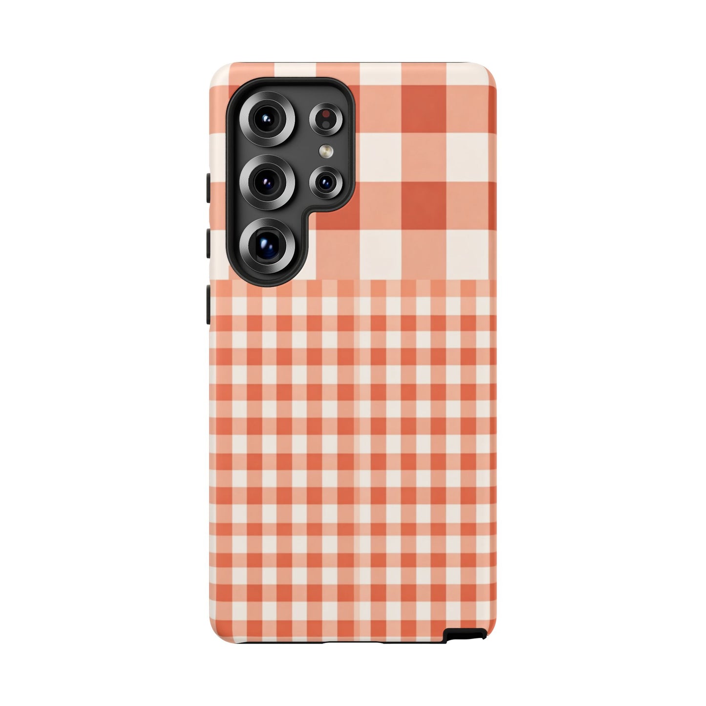 Buffalo Check Tough Phone Case — Orange Gingham Protective Cover