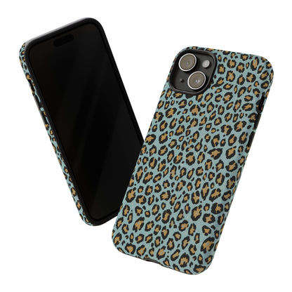 Leopard Print Tough Phone Case - Blue Cheetah Protective Cover