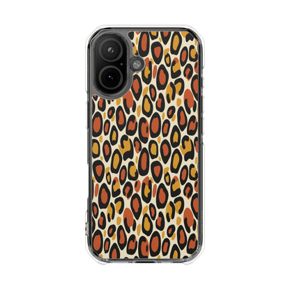 Leopard Print Magnetic Clear Impact Phone Case