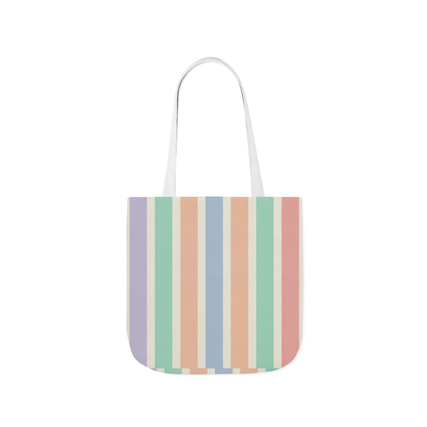 Pastel Stripe Canvas Tote Bag – Colorful Vertical Stripes, Eco-Friendly Beach & Market Bag