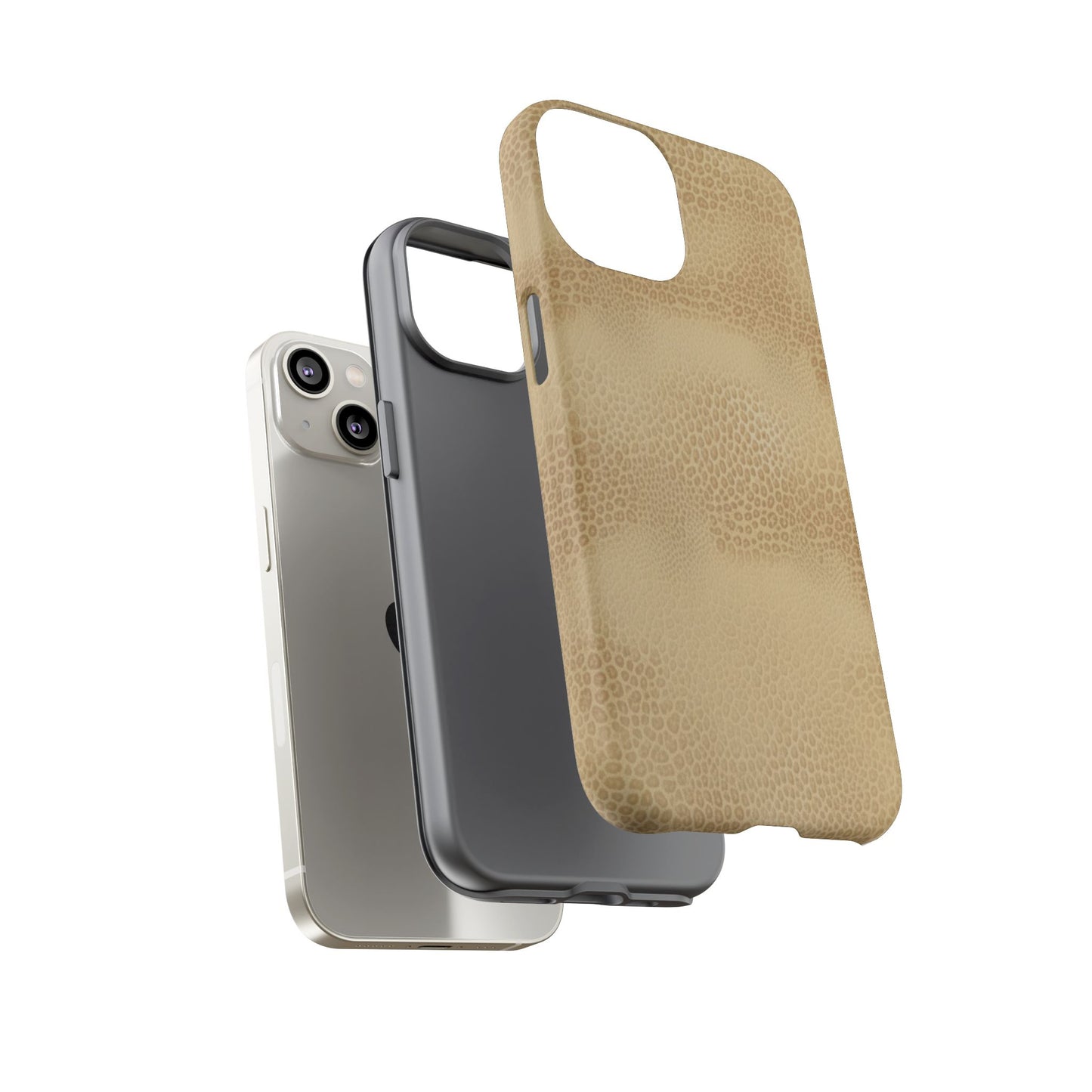Tan Distressed Leather Texture Phone Case — Rugged Protective iPhone Cover