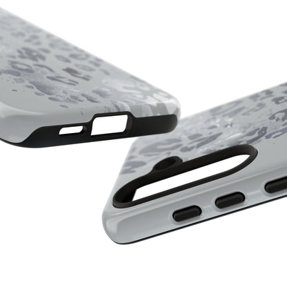Gray Leopard Print Tough Phone Case