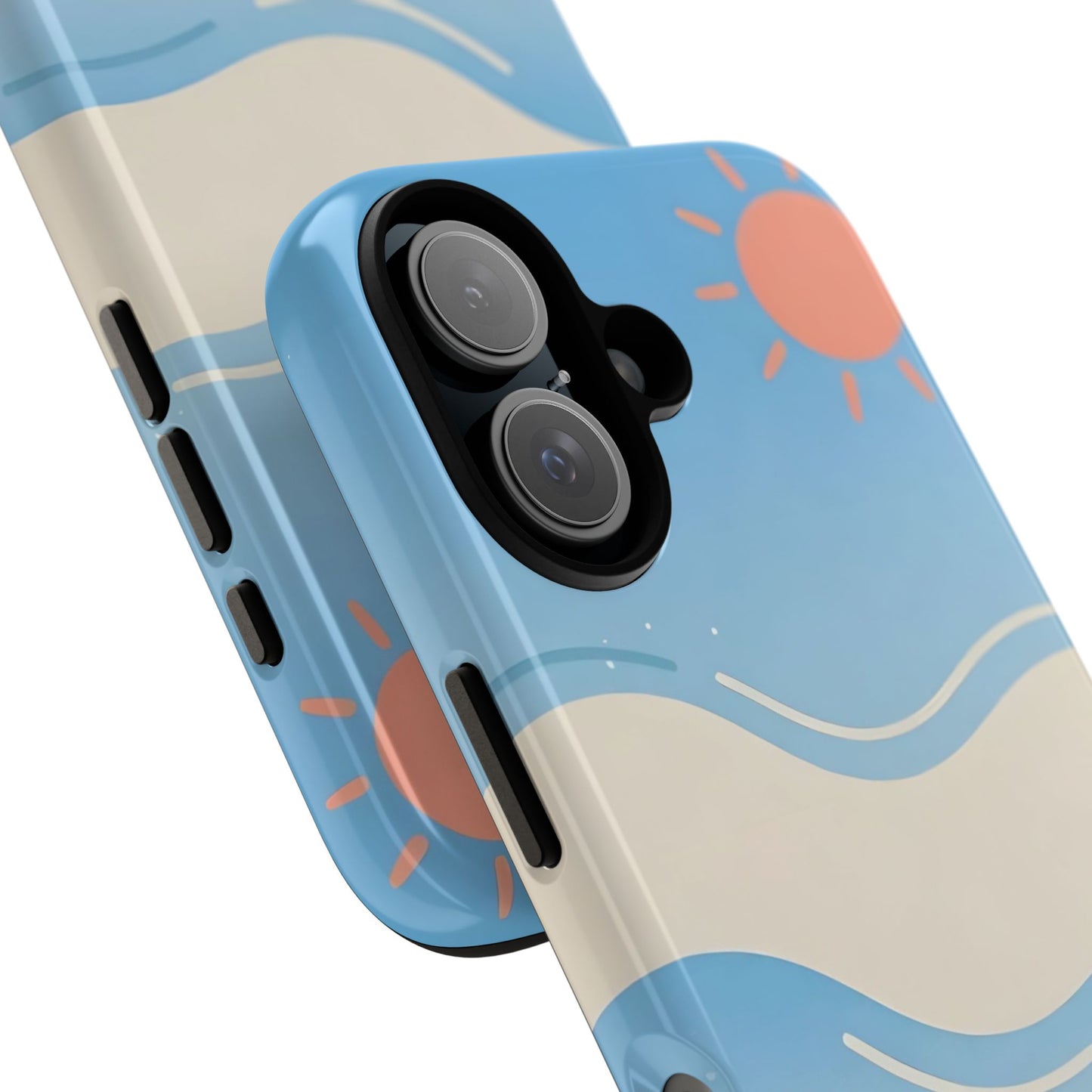 Beach Waves Tough Phone Case — Summer Sun & Seashell Protective Cover