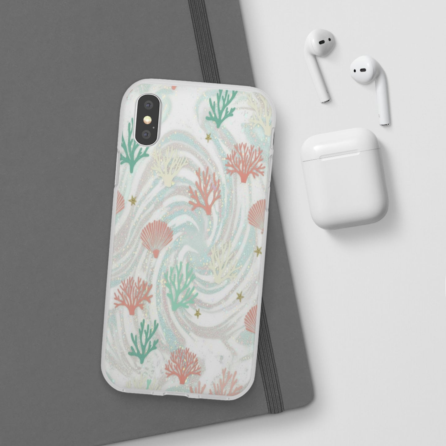 Pastel Seashell Phone Case — Coral Reef Wave iPhone Cover