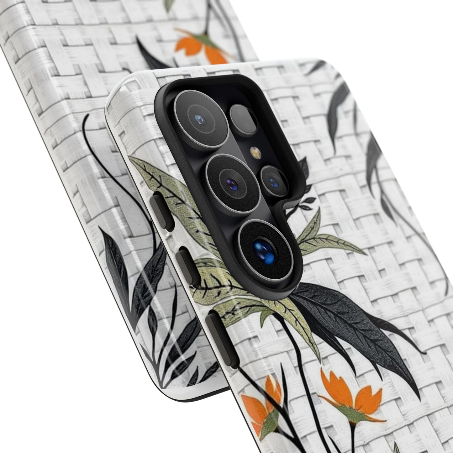 Floral Woven Tough Phone Case — Protective Botanical iPhone Cover