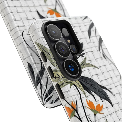 Floral Woven Tough Phone Case — Protective Botanical iPhone Cover