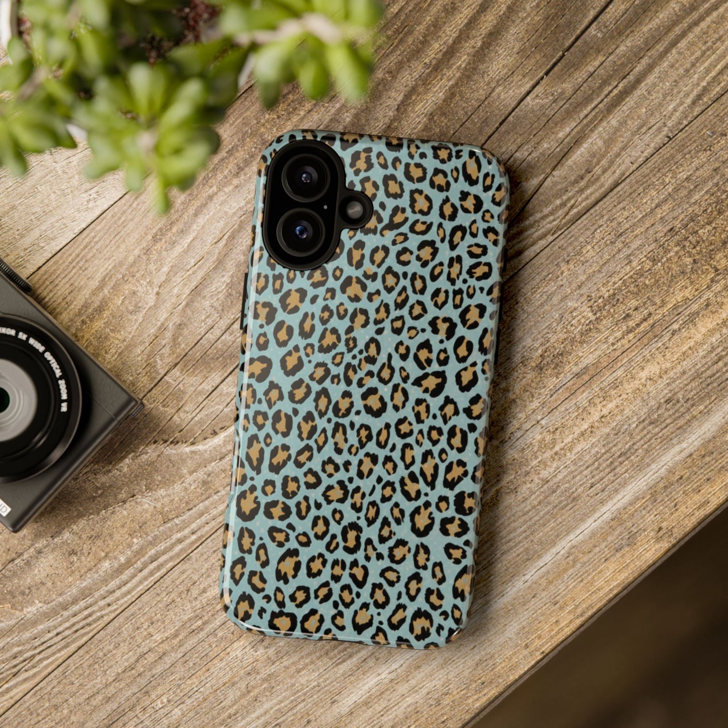 Leopard Print Tough Phone Case - Blue Cheetah Protective Cover