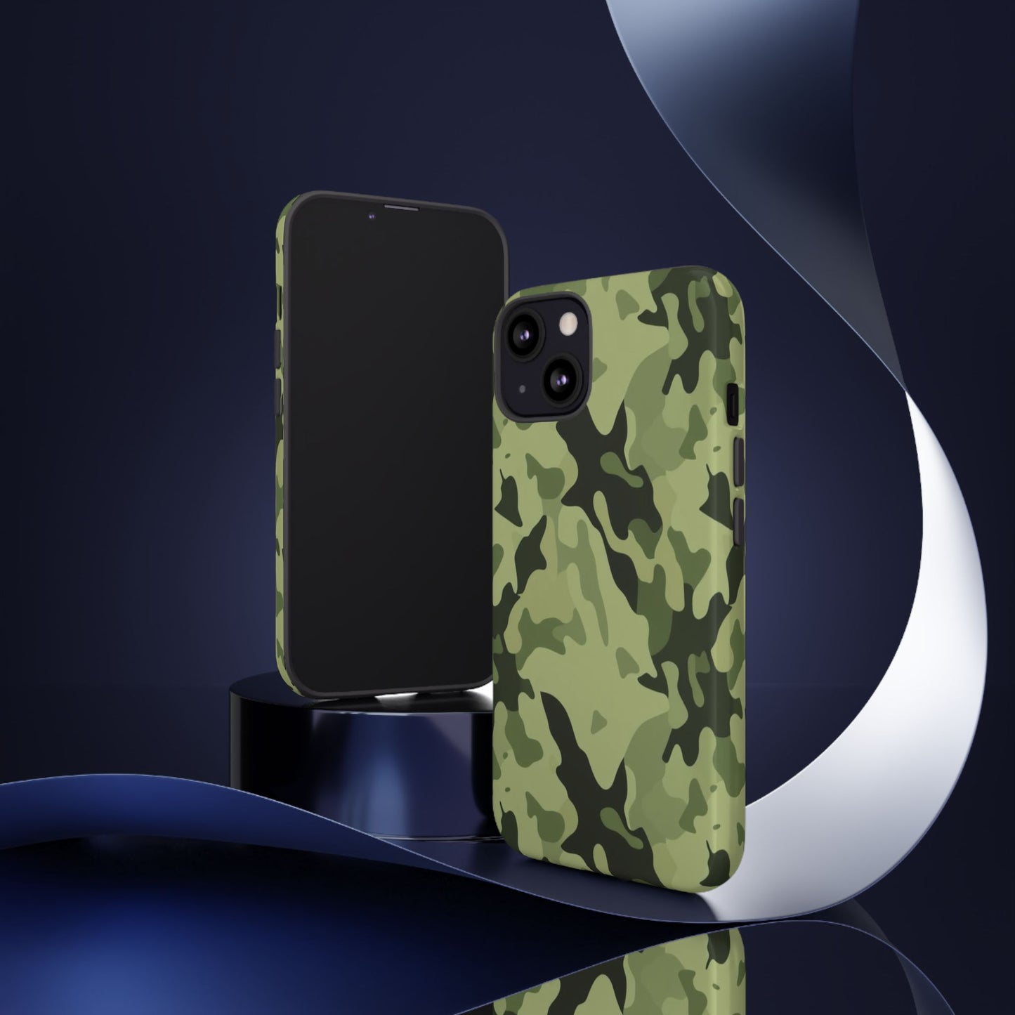 Camo Tough Phone Case — Military Green Protective iPhone Cover