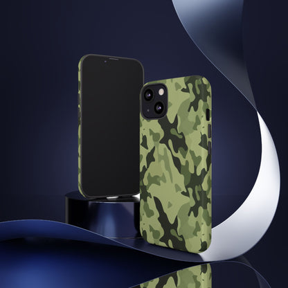 Camo Tough Phone Case — Military Green Protective iPhone Cover