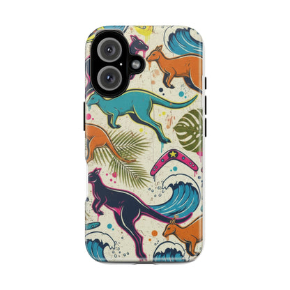Tough Cases — Colorful Surfing Kangaroo Phone Case