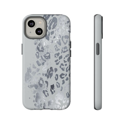 Gray Leopard Print Tough Phone Case