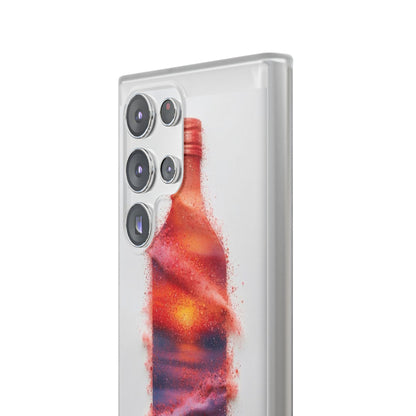 Galaxy Bottle Phone Case — Abstract Cosmic Beverage Design Flexible Case