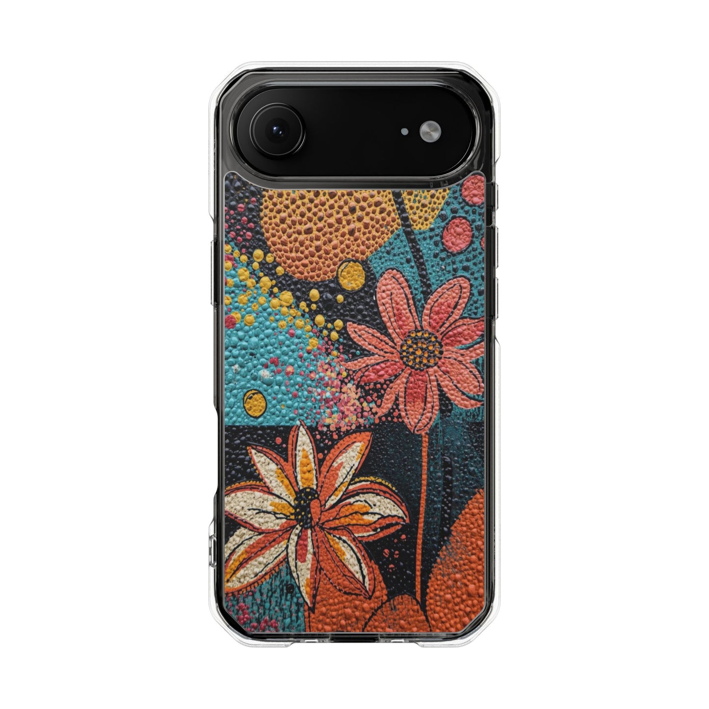 Clear Magnetic Phone Case — Colorful Floral Impact Protection