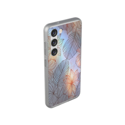 Floral Holographic Phone Case — Iridescent Leaves & Flowers Flexi Case