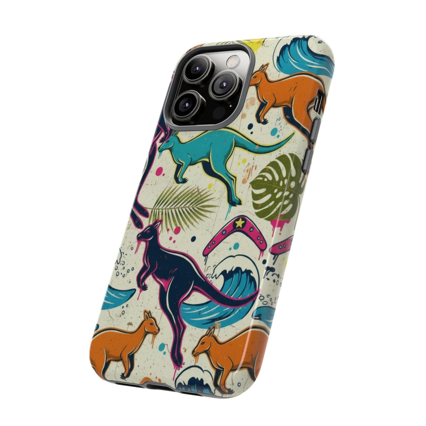 Tough Cases — Colorful Surfing Kangaroo Phone Case